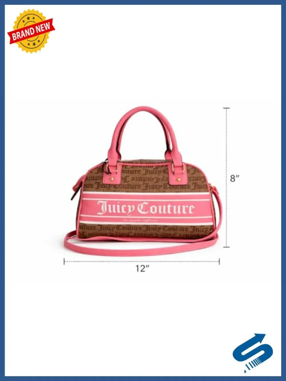 Faux Leather Fashionista Bowler Satchel Handbag with Crossbody Strap